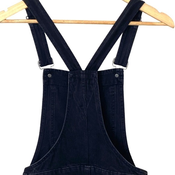 Madewell Adirondack Denim Short Overalls in Washed Black, Size XX-Small - Picture 8 of 12